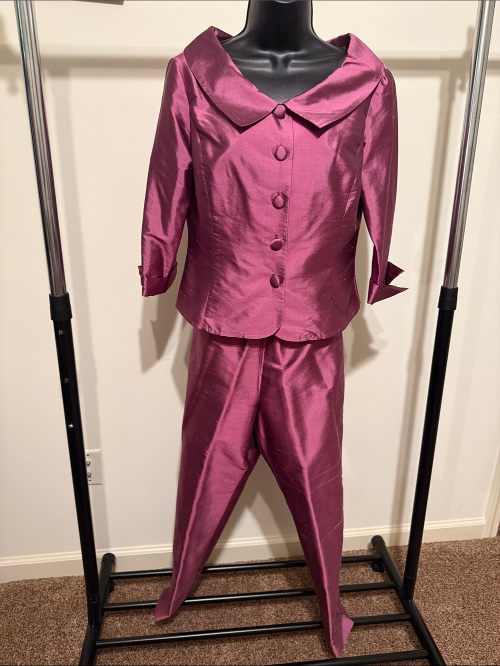 SLB petites silk 2 pc pantsuit